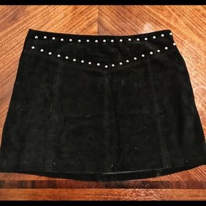 Black suede skirt